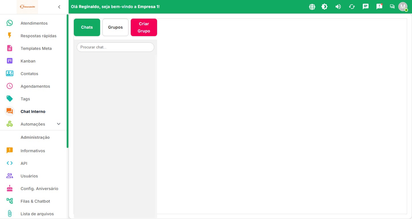 Chat interno do Ilustra Atende