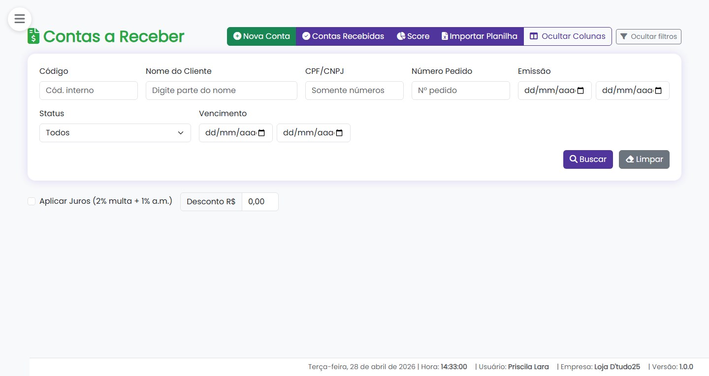 Contas a receber do Ilustra ERP